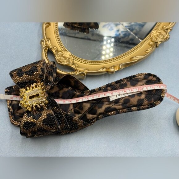 🆕 GIANNI BINI 🧿NWOB PeekaTwo Leopard Print Crystal Keyhole Ornament Sandal Sz7 - Picture 15 of 16